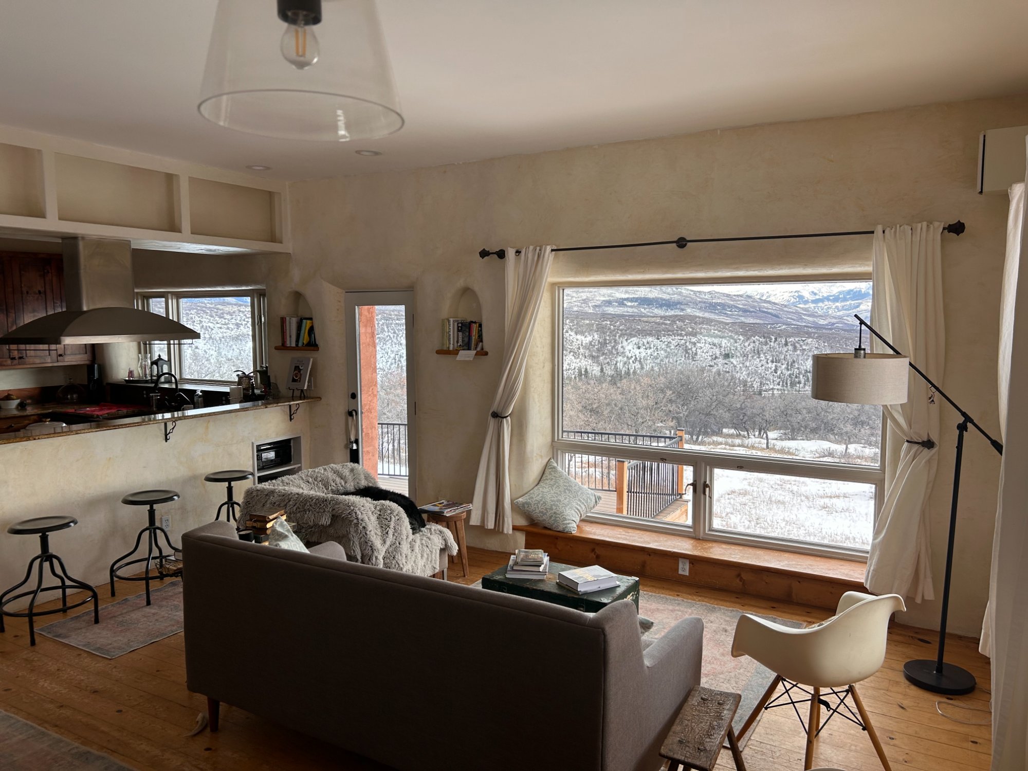 Living room with mountain views