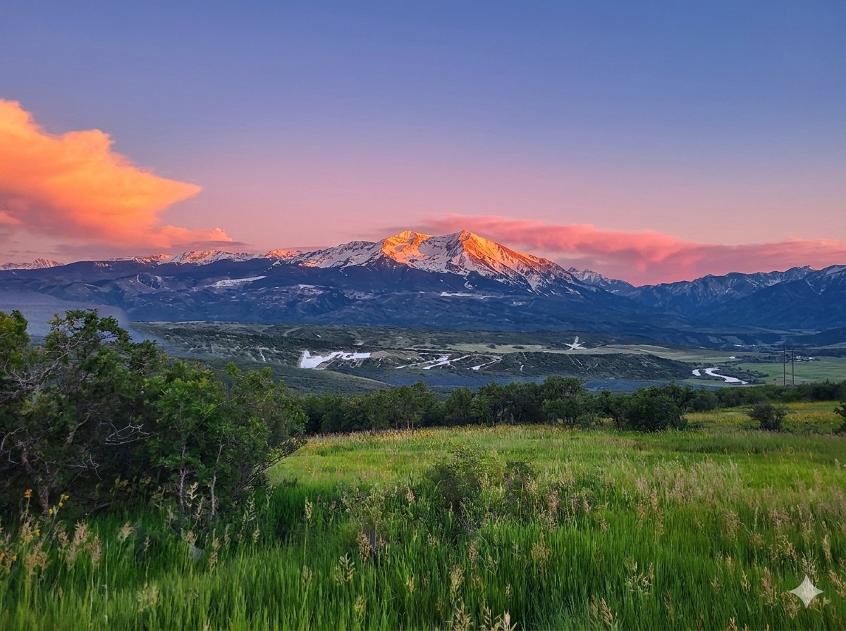 Mt. Sopris at sunset over the Roaring Fork Valley